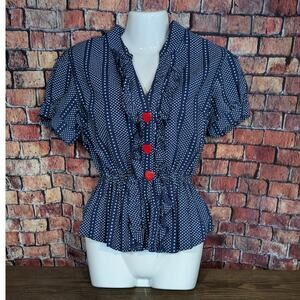 Zinger Vintage style thank you find at least one you blue top Size L